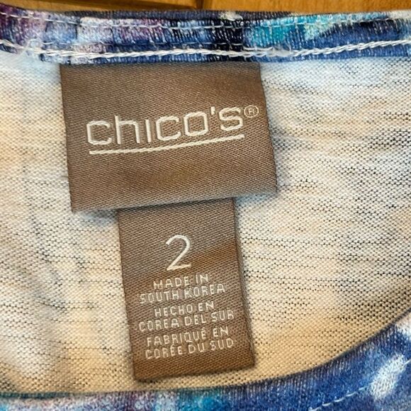 Chicos Women's Short Sleeve Asymmetrical Top Large (Chico's 2) - Picture 6 of 9